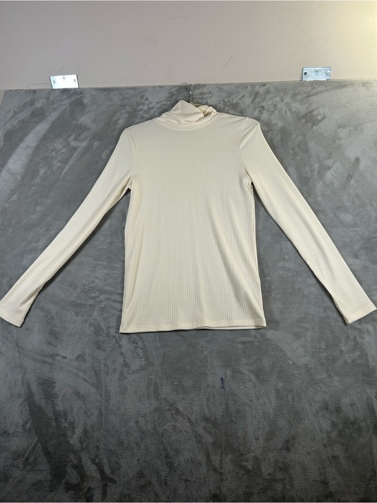 Madewell Tops - Madewell Cream Ribbed Long-Sleeve turtleneck Top